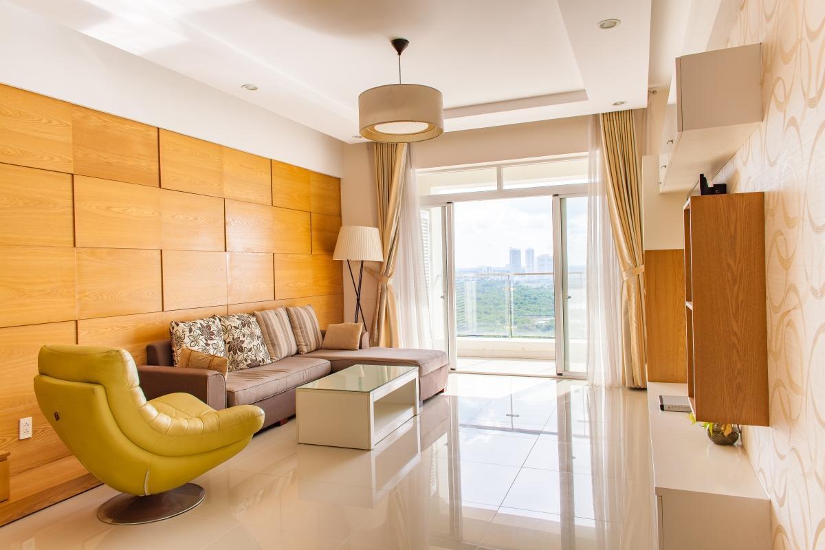 Phòng khách thoáng đãng với phong cách đương đại